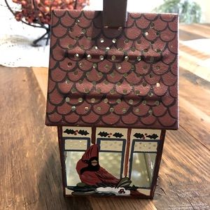 LENOX “Winter Greetings” Cardinal BirdHouse with Votive inside.